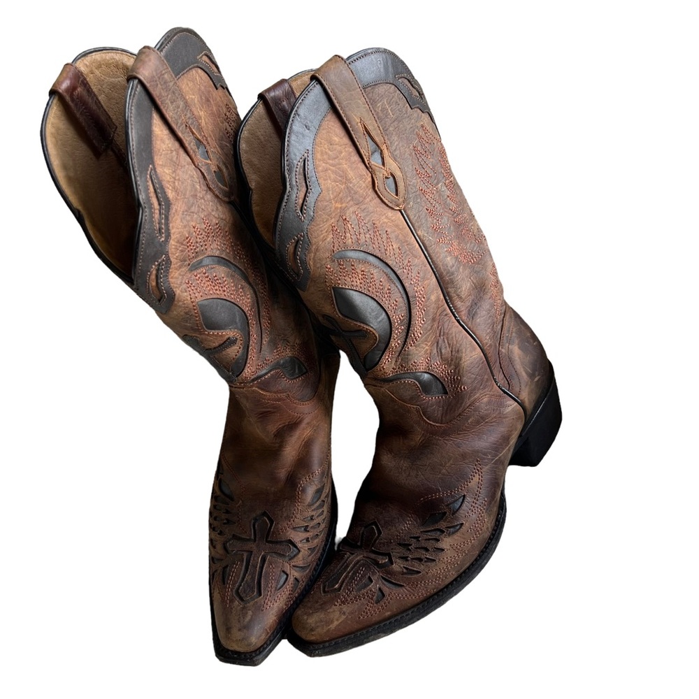 JB Dillon Cross Western Cowboy Boots size 12 EE